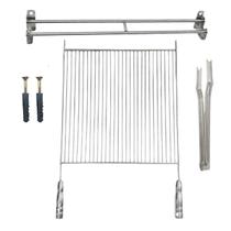 Kit Grelha Aramada 40x50cm Suporte Suspenso + Pegador 49cm Kit Grelha Aramada 40x50cm Suporte Suspenso + Pegador 49cm