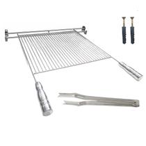Kit Grelha Aramada 50x40cm Suporte Suspenso 60cm + Pegador Kit Grelha Aramada 50x40cm Suporte Suspenso 60cm + Pegador