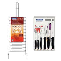 Kit Grelha para Churrasco e Faqueiro Moderno 6 Pçs Plenus Design Sofisticado Alta Performance