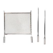 Kit Grelha Tela Expandida Inox 40x40 e Espeto Espada 50cm Kit Grelha Tela Expandida Inox 40x40 e Espeto Espada 50cm