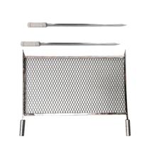 Kit Grelha Tela Expandida Inox 40x60 e Espeto Espada 50cm Kit Grelha Tela Expandida Inox 40x60 e Espeto Espada 50cm