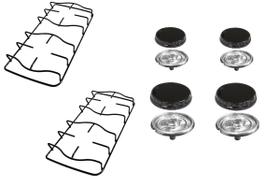 Kit Grelhas + Kit Queimadores Fogão 4 Bocas Esmaltec Caribe