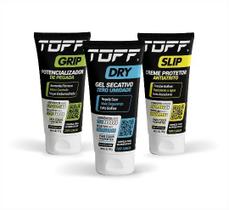 Kit Grip Gel Potencializador de Pegada 60g + Dry Gel Secativo Para as Mãos 60g + Slip Gel Antiatrito 60g Toff Kit Grip Gel Potencializador de Pegada 60g + Dry Gel Secativo Para as Mãos 60g + Slip Gel Antiatrito 60g Toff