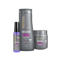 Kit Grisalhos Shampoo 250 Mascara 250 Finalizador 55 ml Bio Extratus