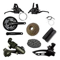 Kit Grupo 24v Câmbios Shimano +corrente+ Catraca+ Rapid Fire