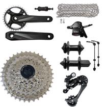 Kit Grupo Transmissão 1x9 Sunrun, gts Completo Com cubos Kit Grupo Transmissão 1x9 Sunrun, gts Completo Com cubos