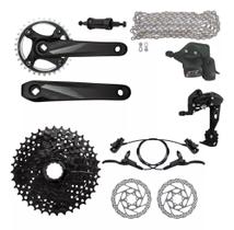 Kit Grupo Transmissão 1x9 Sunrun, gts Completo Com freios Kit Grupo Transmissão 1x9 Sunrun, gts Completo Com freios