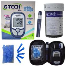 Kit Gtech Vita Glicose 10 Tiras Reagentes 10 Lancetas