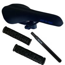 Kit GTS Selim Neoprene Preto/Azul + Par Manoplas + Canote Kit GTS Selim Neoprene Preto/Azul + Par Manoplas + Canote
