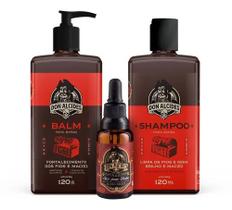 Kit Guarda Don Alcides - Balm, Shampoo E Óleo - Barba Negra Kit Guarda Don Alcides - Balm, Shampoo E Óleo - Barba Negra