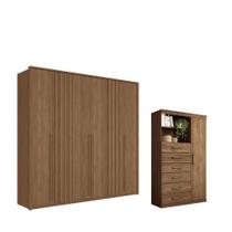 Kit Guarda Roupa 6 Portas e Cômoda Eric Jatoba Kit Guarda Roupa 6 Portas e Cômoda Eric Jatoba