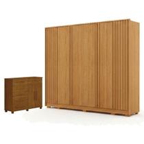 Kit Guarda Roupa Casal Evo 6 Portas de Bater Cômoda São Paulo Cinamomo Leifer Kit Guarda Roupa Casal Evo 6 Portas de Bater Cômoda São Paulo Cinamomo Leifer