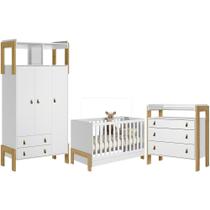 Kit Guarda Roupa com Cômoda Infantil e Berço Mini Cama Magia Q01 Branco Clique Chique Kit Guarda Roupa com Cômoda Infantil e Berço Mini Cama Magia Q01 Branco Clique Chique