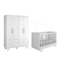Kit Guarda-Roupa e Berço Americano Retrô Peroba 100%MDF lisa - Kit Guarda-Roupa e Berço Americano Retrô Peroba 100%MDF lisa -