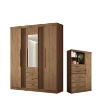 Kit Guarda Roupa Espelho e Multi Uso Veronica Jatoba Kit Guarda Roupa Espelho e Multi Uso Veronica Jatoba