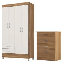 Kit Guarda Roupa Solteiro 4 Portas Astro Cômoda Astral