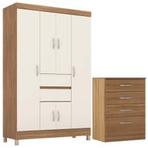 Kit Guarda Roupa Solteiro 6 Portas Ecom II Cômoda Astral