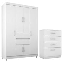 Kit Guarda Roupa Solteiro 6 Portas Ecom II Cômoda Astral