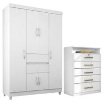 Kit Guarda Roupa Solteiro 6 Portas Ecom II Cômoda Triunfo Kit Guarda Roupa Solteiro 6 Portas Ecom II Cômoda Triunfo