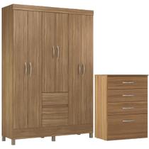 Kit Guarda Roupa Solteiro 6 Portas Flash II Cômoda Astral Kit Guarda Roupa Solteiro 6 Portas Flash II Cômoda Astral