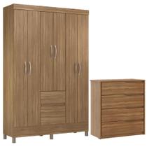 Kit Guarda Roupa Solteiro 6 Portas Flash II Cômoda Atria