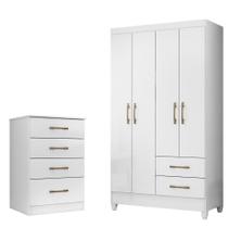 Kit Guarda Roupa Solteiro Chile e Cômoda MS Kit Guarda Roupa Solteiro Chile e Cômoda MS