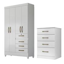 Kit Guarda Roupa Solteiro Sobral e Cômoda MS