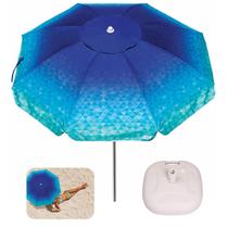 Kit Guarda Sol 2m Alumínio Sombreiro Aruba Com Base Plástica Branca - Tobee Kit Guarda Sol 2m Alumínio Sombreiro Aruba Com Base Plástica Branca - Tobee