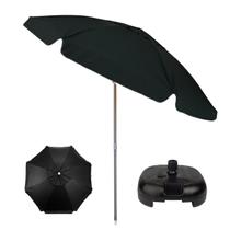 Kit Guarda Sol 2m Bagum Alumínio Articulado Praia Piscina Camping Preto Base Plástica Preta - Belfix