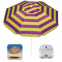 Kit Guarda Sol 2m Em Aço Sombreiro Caribe Verde Com Base Plástica Branca - Tobee Kit Guarda Sol 2m Em Aço Sombreiro Caribe Verde Com Base Plástica Branca - Tobee