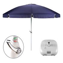 Kit Guarda Sol Alumínio 2,50 Metros Com Manivela + Base - Mor Kit Guarda Sol Alumínio 2,50 Metros Com Manivela + Base - Mor