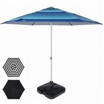 Kit Guarda Sol Premium 2,4m Alumínio Milagres Com Base Plástica - Belfix