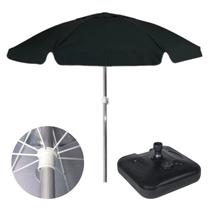 Kit Guarda Sol Resistente Bagum e Alumínio 2,00m FPS 100 com Base Preto Piscina Praia 18Kg Kit Guarda Sol Resistente Bagum e Alumínio 2,00m FPS 100 com Base Preto Piscina Praia 18Kg