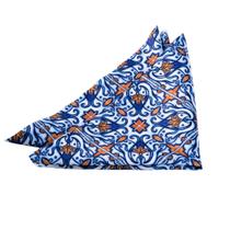 Kit Guardanapo de Tecido 35x35cm Azulejo Azul Mesa Posta