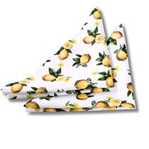 Kit Guardanapo de Tecido 35x35cm Limão Mesa Posta Kit Guardanapo de Tecido 35x35cm Limão Mesa Posta