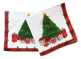 Kit Guardanapos De Papel Decoração Natal Ceia Natalina Mesa Posta Folha Dupla 40 Unid