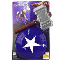 Kit guerreiro Azul com Martelo e escudo - Toymaster Kit guerreiro Azul com Martelo e escudo - Toymaster
