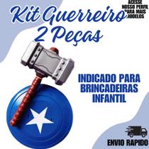 Kit Guerreiro Azul Escudo + Martelo Infantil Kit Guerreiro Azul Escudo + Martelo Infantil