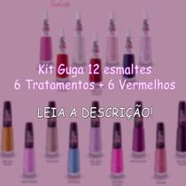 Kit Guga 12 esmaltes - 6 Tratamentos + 6 Vermelhos