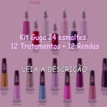 Kit Guga 24 esmaltes - 12 Tratamentos + 12 Rendas