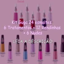 Kit Guga 24 esmaltes - 6 Tratamentos + 12 Rendinhas + 6 Nudes