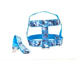 Kit Guia com peitoral 25mm azul tamanho 4 (46 cm a 51 cm)