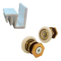 Kit Guia De Nylon E 2 Rodinha Exêntrica Box De Vidro Reparo