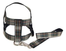 Kit Guia Peitoral 40Mm Xadrez Preto Marrom Tamanho 10 (77 Cm Kit Guia Peitoral 40Mm Xadrez Preto Marrom Tamanho 10 (77 Cm