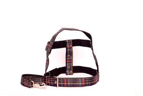 Kit Guia peitoral 40mm xadrez preto tam 8 (56cm-74cm)