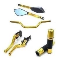 Kit Guidão 22mm Manopla Jupiter Retrovisor Manete Hornet