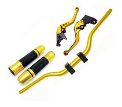 Kit Guidão Alto Manopla Fechada Jupiter Manete Fazer250 Lander Tenere Fazer150 A Disco