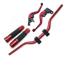 Kit Guidão Alto Manopla Fechada Jupiter Manete Tornado Falcon Xre190 300 Bros A Disco