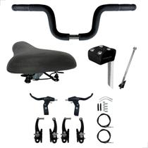 Kit Guidão Bike Alto Tipo Moto C/ Espuma Manoplas + Mesinha + Kit Freio V- brake + Selim Molas Kit Guidão Bike Alto Tipo Moto C/ Espuma Manoplas + Mesinha + Kit Freio V- brake + Selim Molas