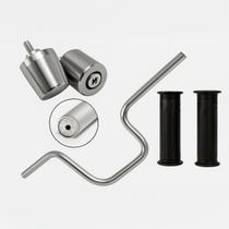 Kit Guidão Cargo Moto 160 2016/2022 Com Peso Da Pcx Manopla Riscadinha Cromado